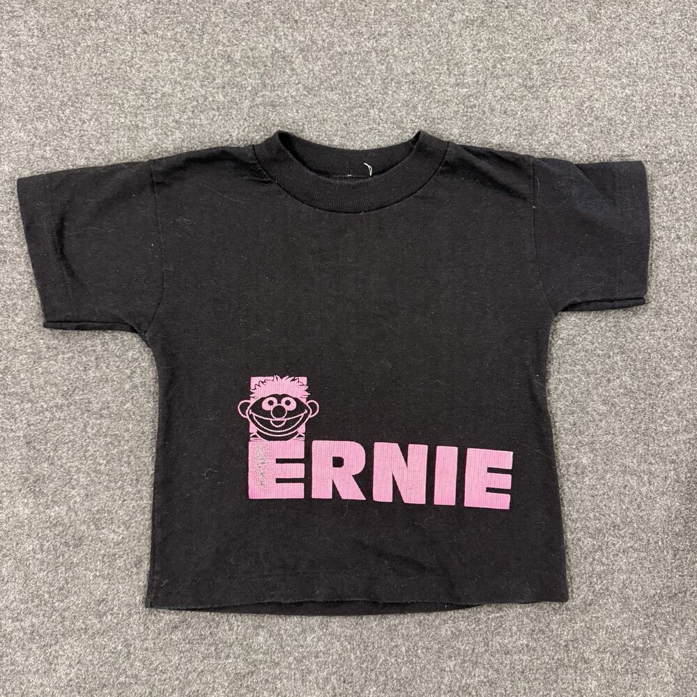 Vintage 4T Black Sesame Street Ernie Bert Tee Double